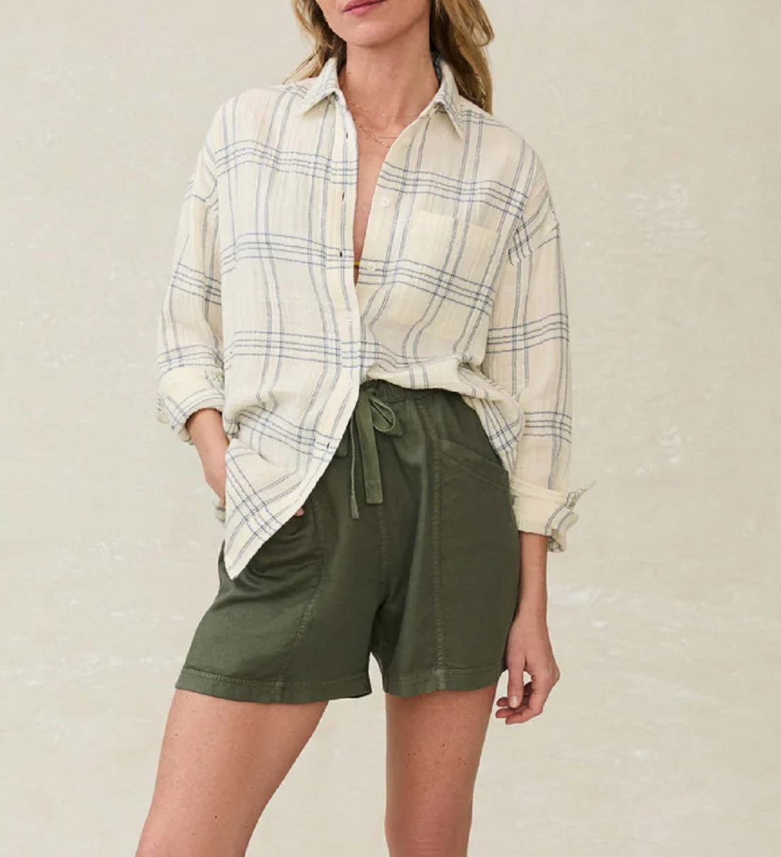 Womens Dune Cotton Gauze Relaxed Shirt