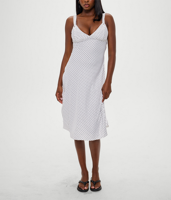 Womens Aurora Satin Midi Dress