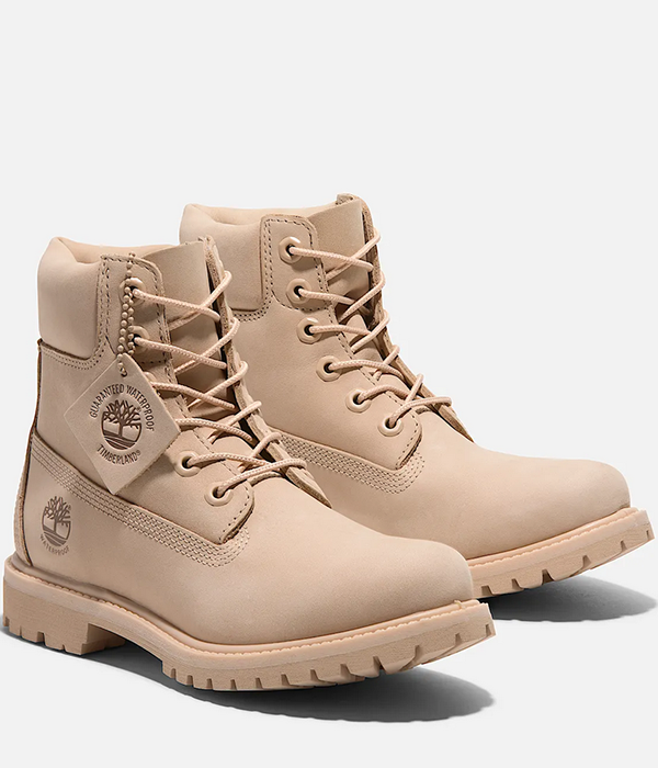 Womens Timberland Premium Burgundy Full In Light Beige Nubuck