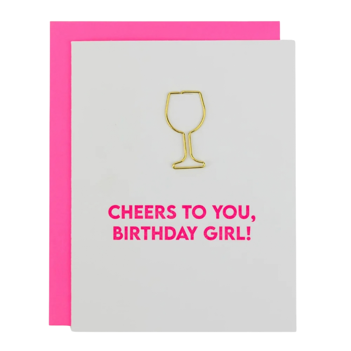 Cheers To You Birthday Girl Wine Glass Birthday Card