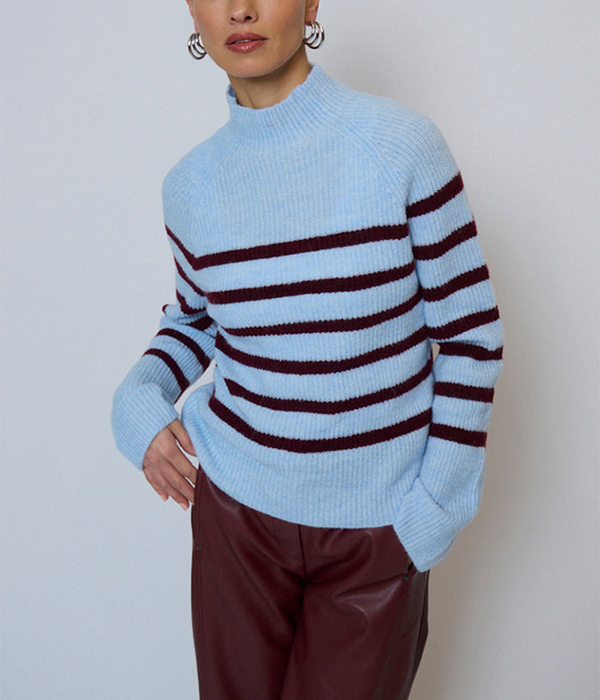 Womens Marley Striped Funnel Neck