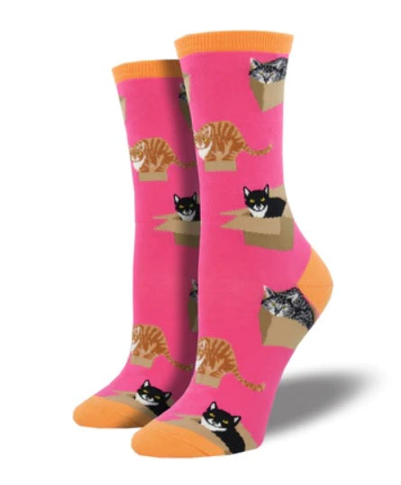 Womens Cat in a Box Socks