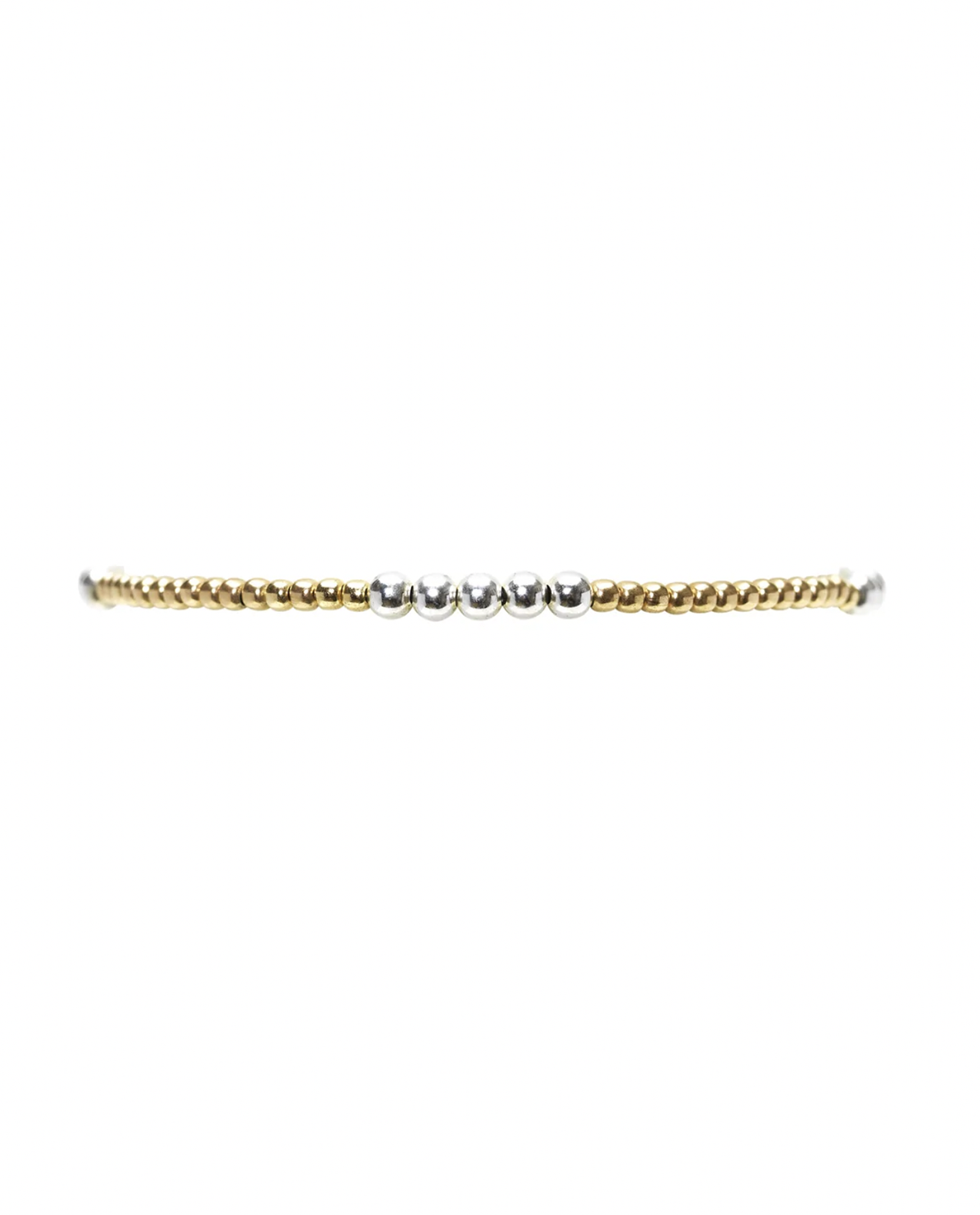 2mm Yellow Gold Filled Bracelet with 3mm Sterling Silver 6.5in