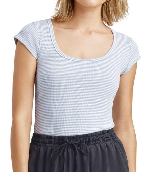Womens Selena Stripe SS Tee