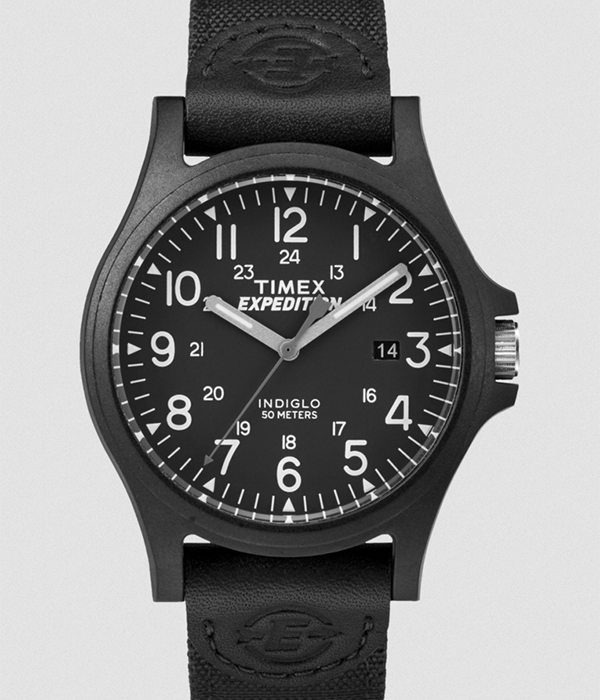 Expedition Metal Field 40mm Fabric Strap Watch - Black Dial Black Strap