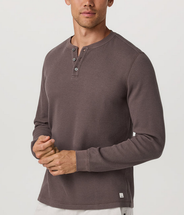 Mens Waffle Henley