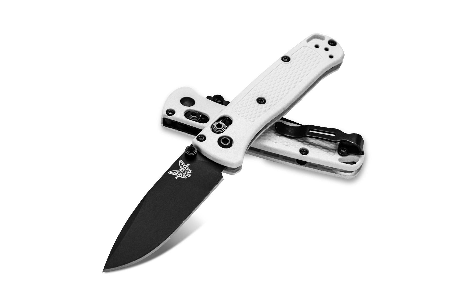 BENCHMADE Mini Bugout, Axis, Drop Point in White