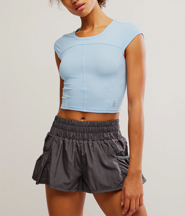 Womens Tempo Ribbed Baby Tee
