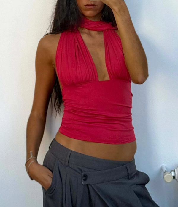 Womens Isabela Top in Red