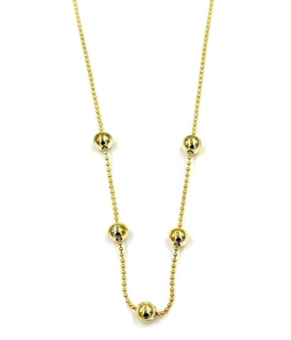 Womens Ashley Gold Sterling Silver Gold Plated 5 Ball Design Ball Design Necklace