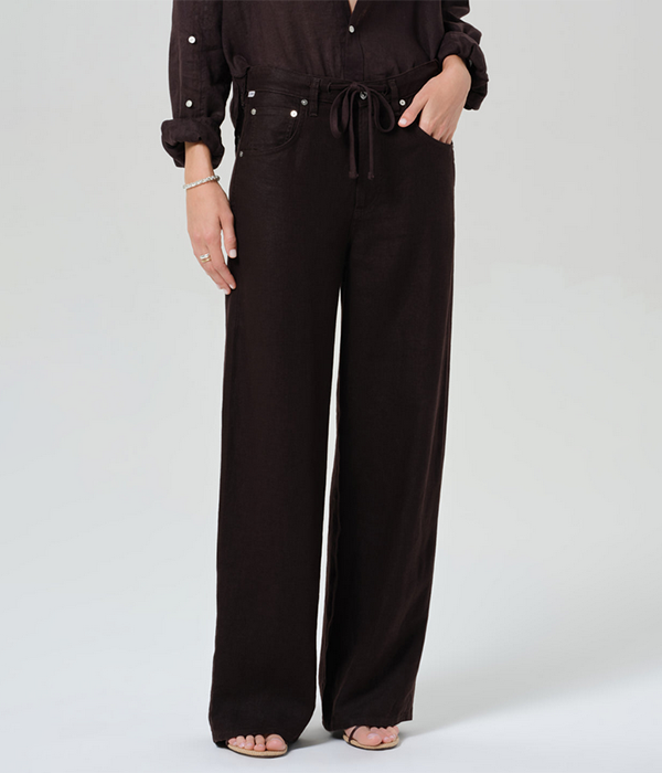 Womens Brynn Drawstring Trouser in Linen