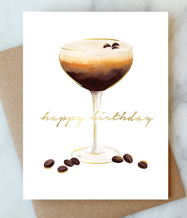 Espresso Martini Birthday Greeting Card