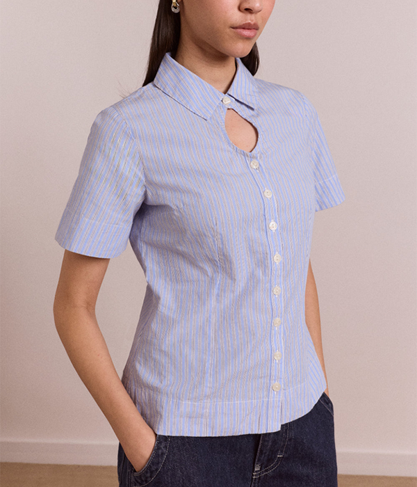 Womens Ebba Shirt - Mini Business Stripe