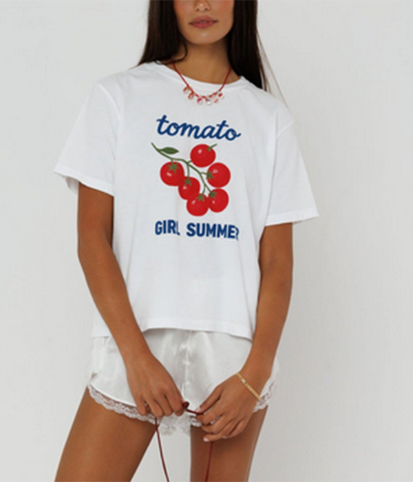 Womens Tomato Girl Summer Everyday Tee