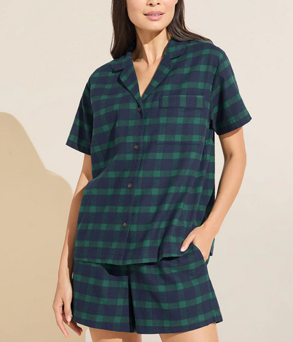 Womens Flannel Short PJ Set