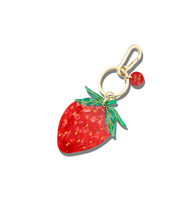 Hand-Painted Mini Strawberry Jam Charm + Keychain