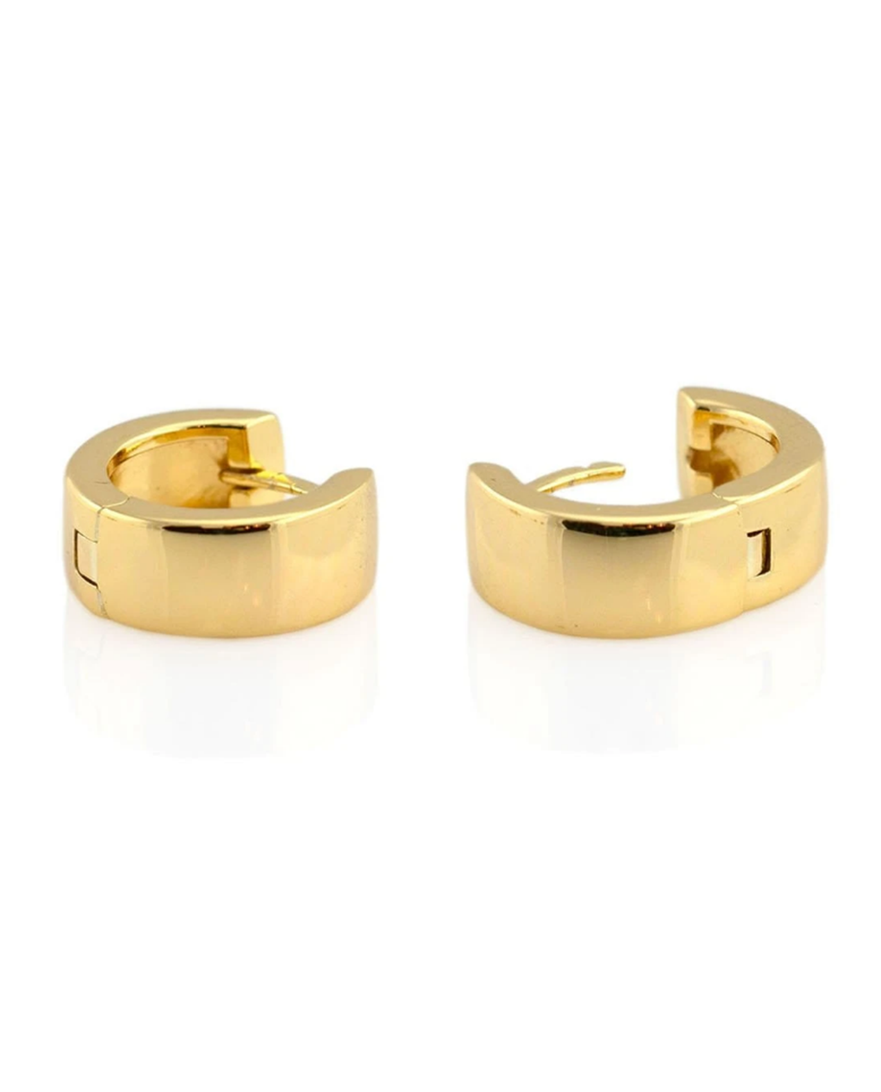 Wide  Hinged Huggie Hoop Earring in Sterling Silver