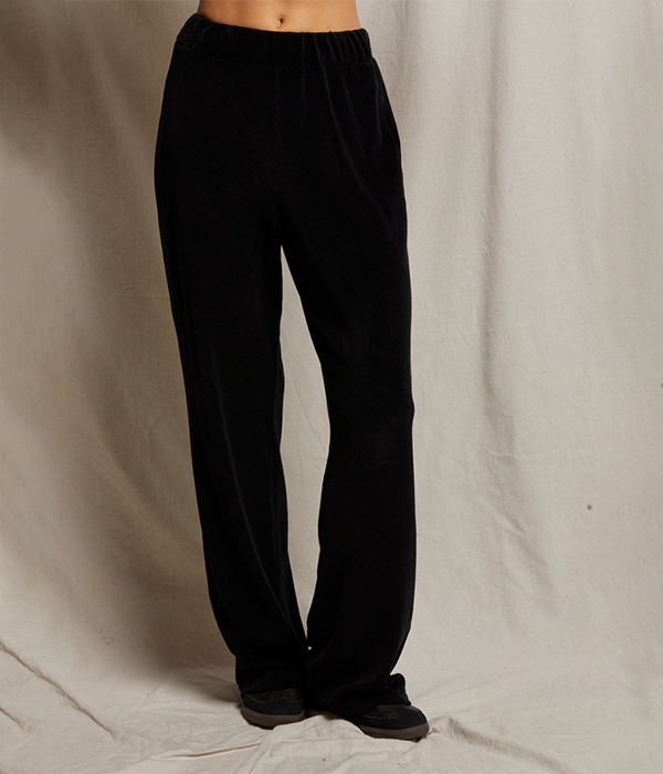 Womens Holly Velour Wide Leg Sweat Pant