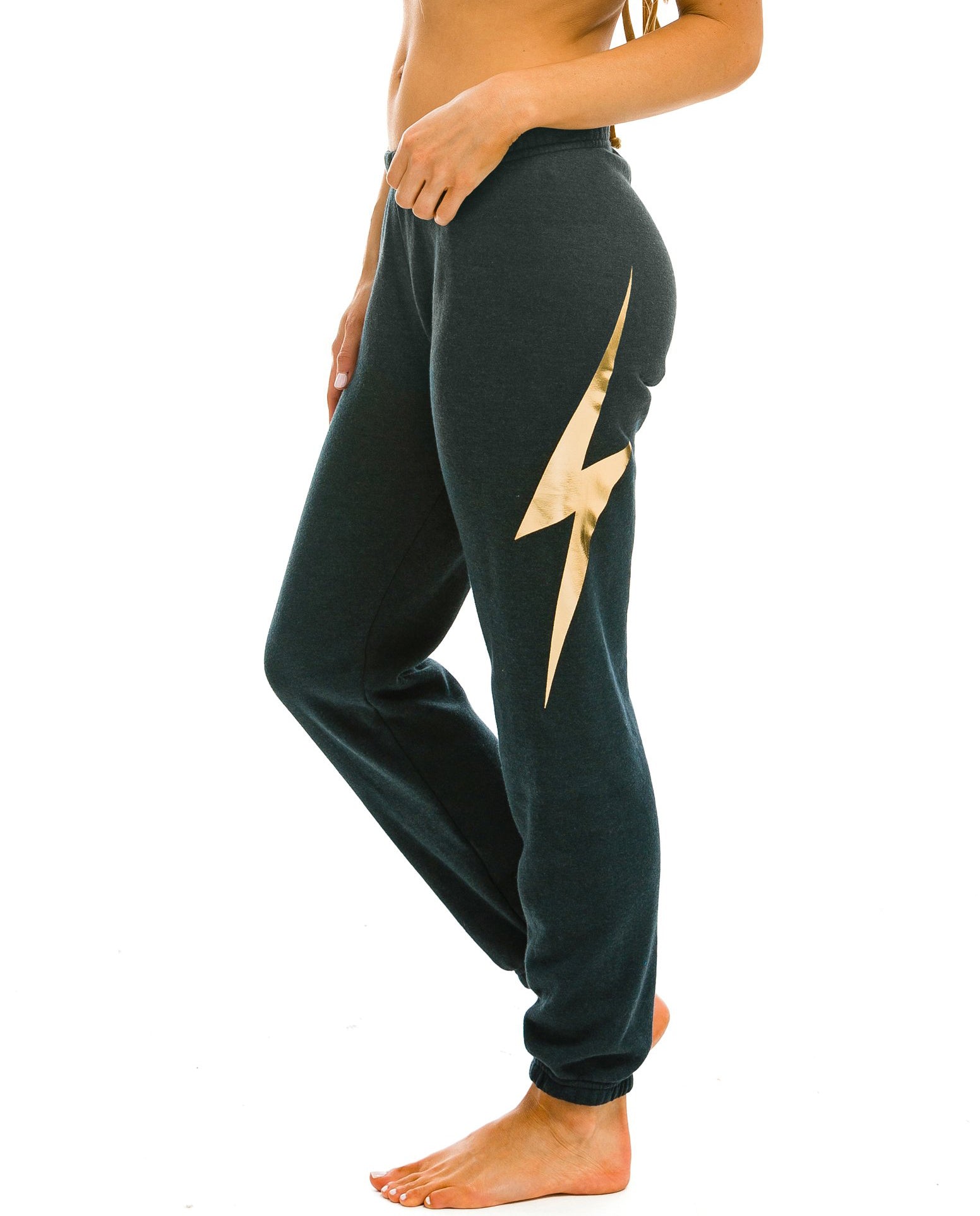 AVIATOR NATION Womens Bolt Metallic Sweatpants