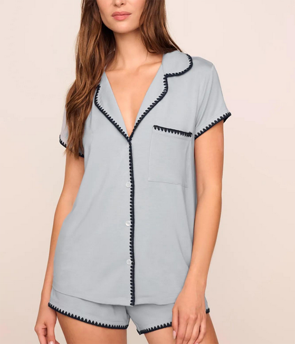 Womens Frida Whip Stitch Short PJ Set