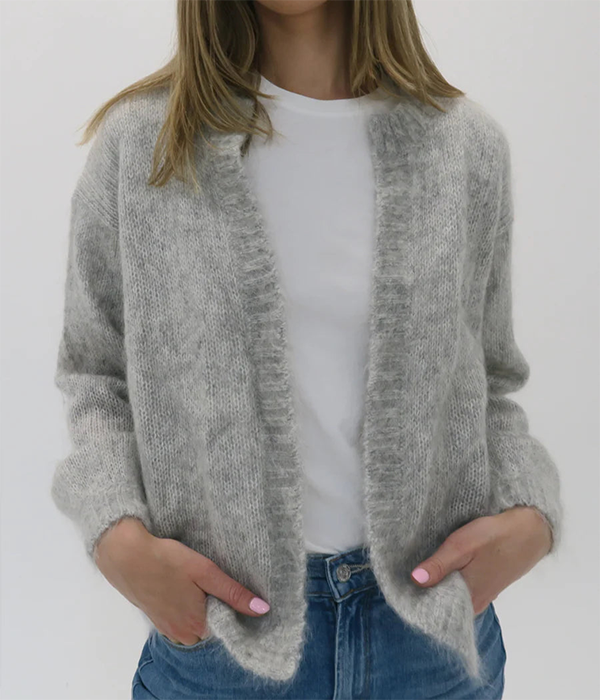 Womens Brody Mohair Open Cardigan