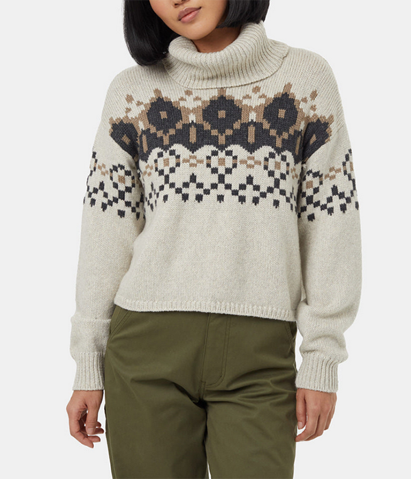 W Highline Intarsia Turtleneck Sweater