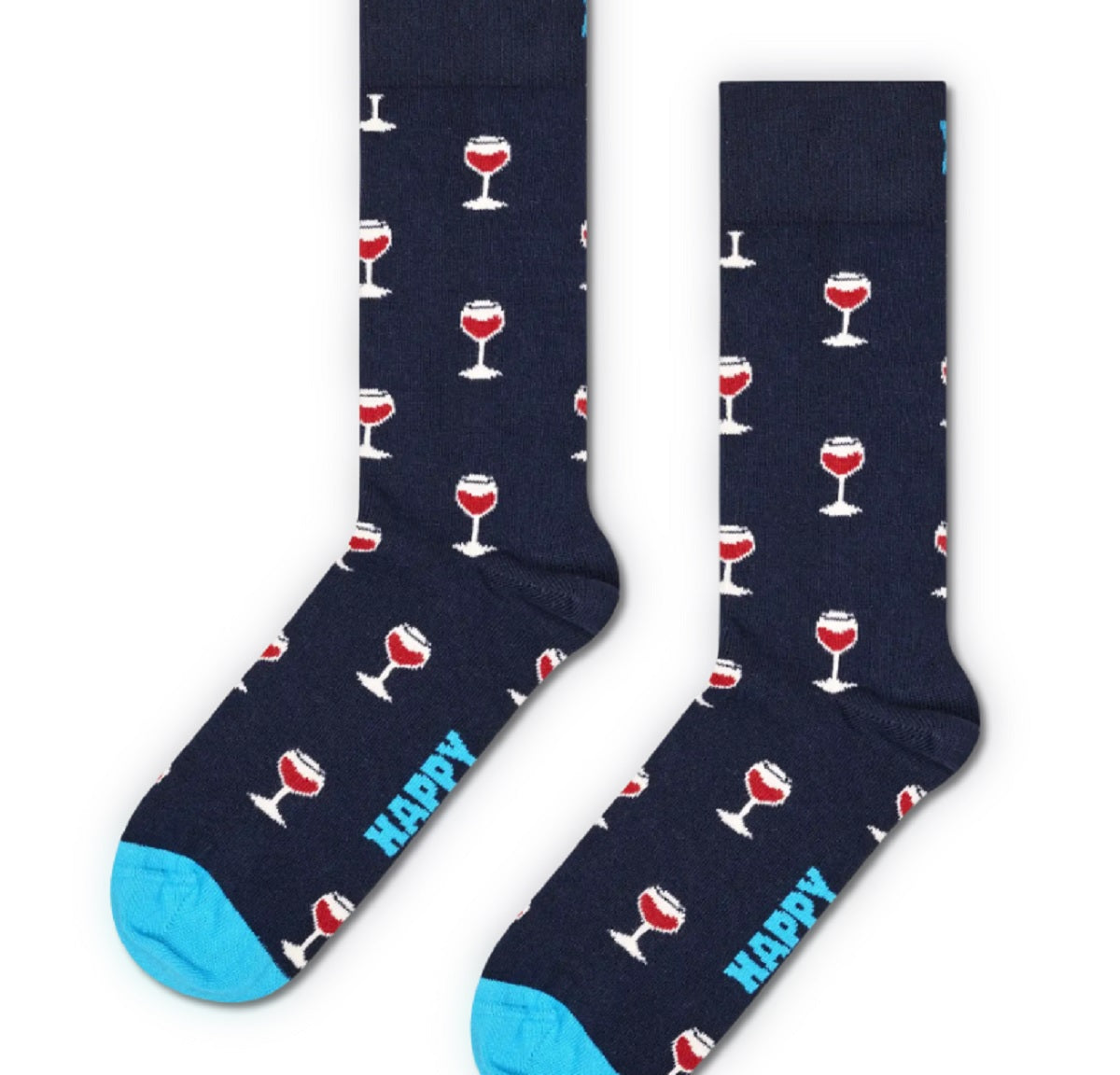Mens Glass of Wine Sock in Navy