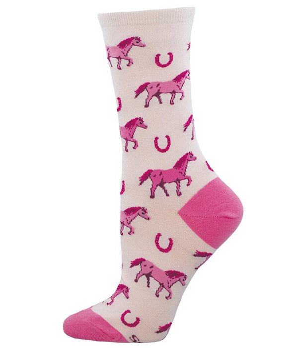 Womens Fuchsia Horse Society  Sock