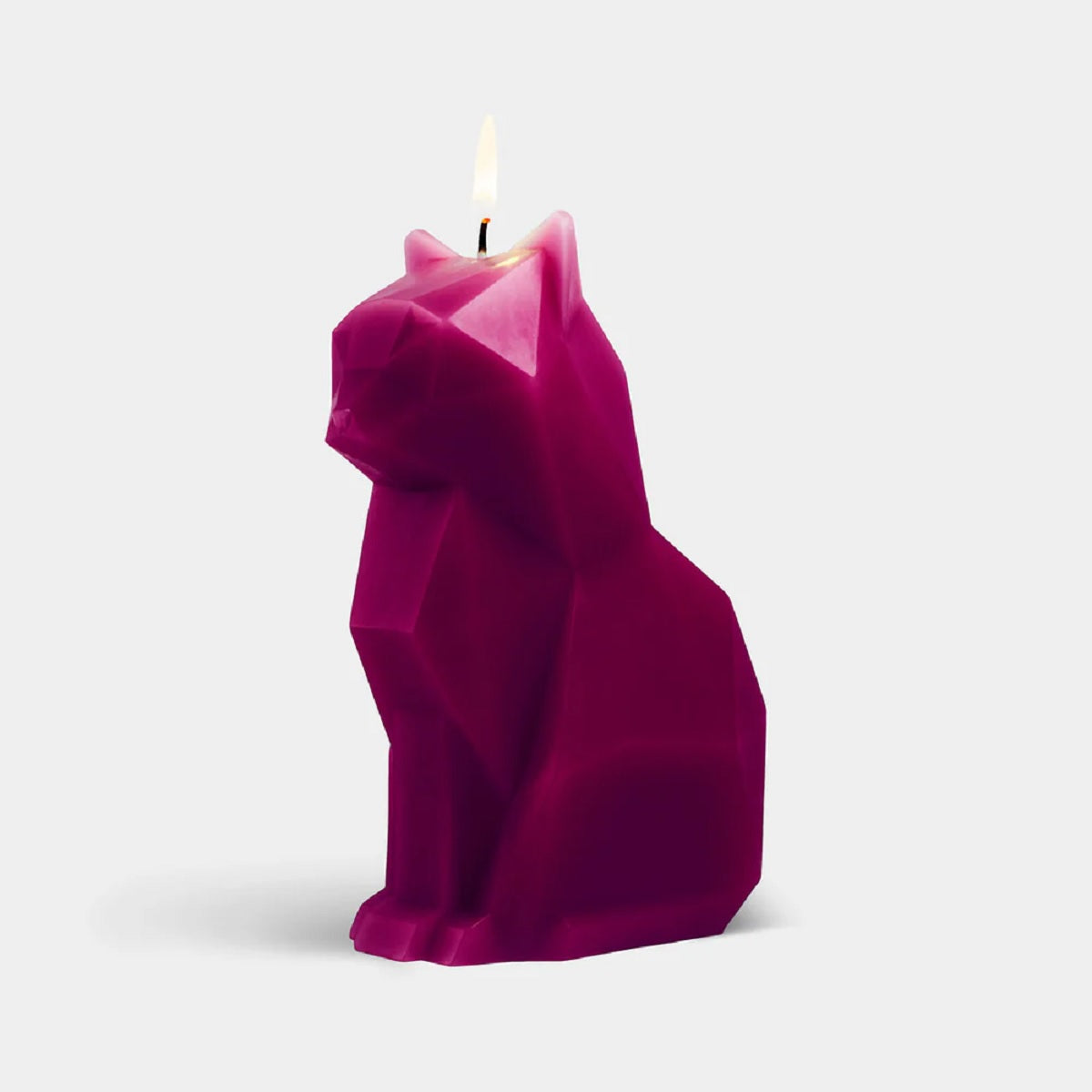 Pyropet Kisa Cat Skeleton Candle - 7" Tall, Burgundy