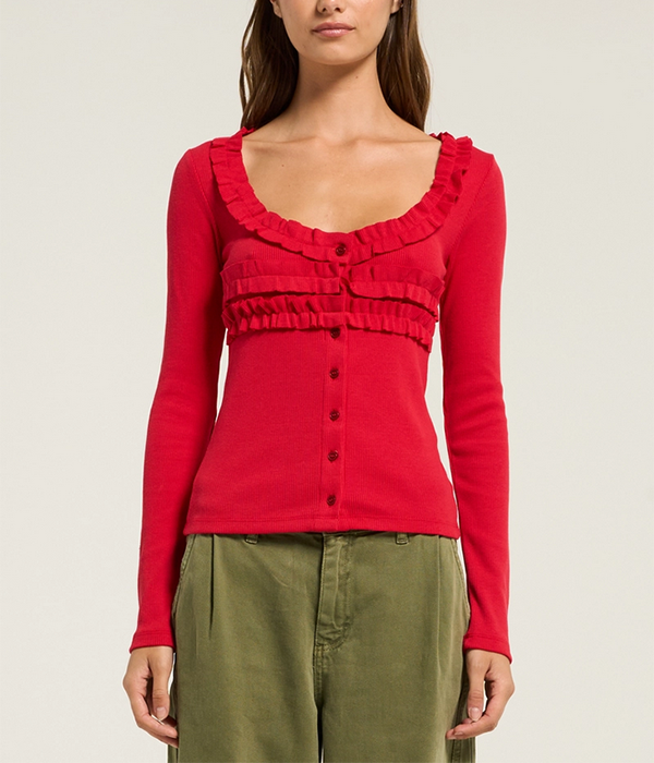 Womens Varsha Cardigan - Cherry
