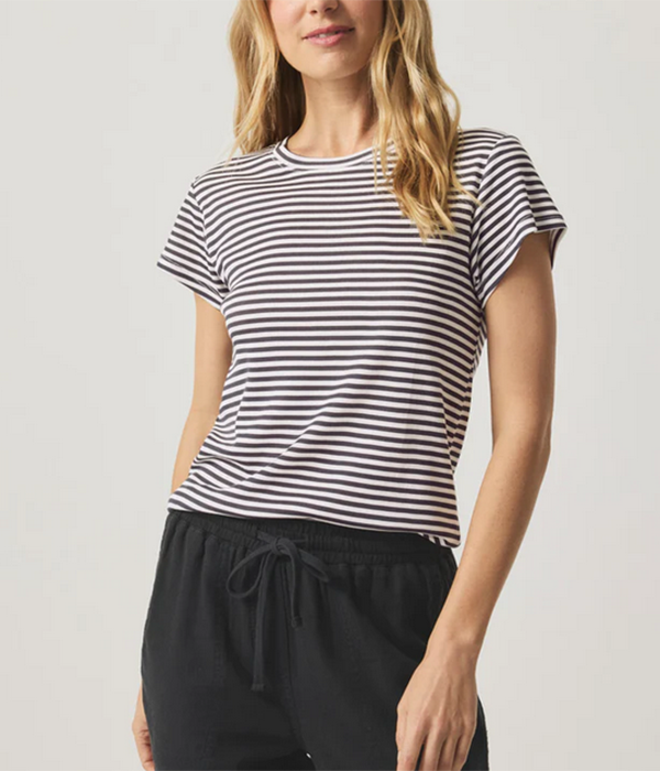 Womens Faye Crewneck Stripe Tee