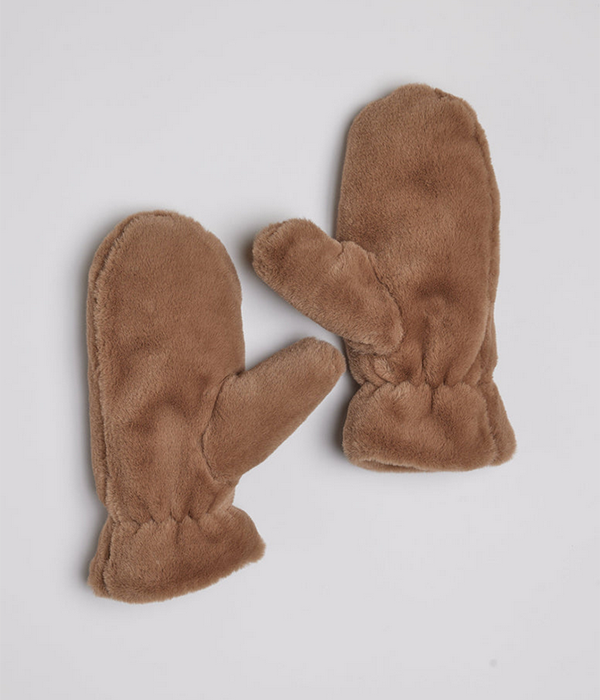 Womens Faux Fur Mitten F25