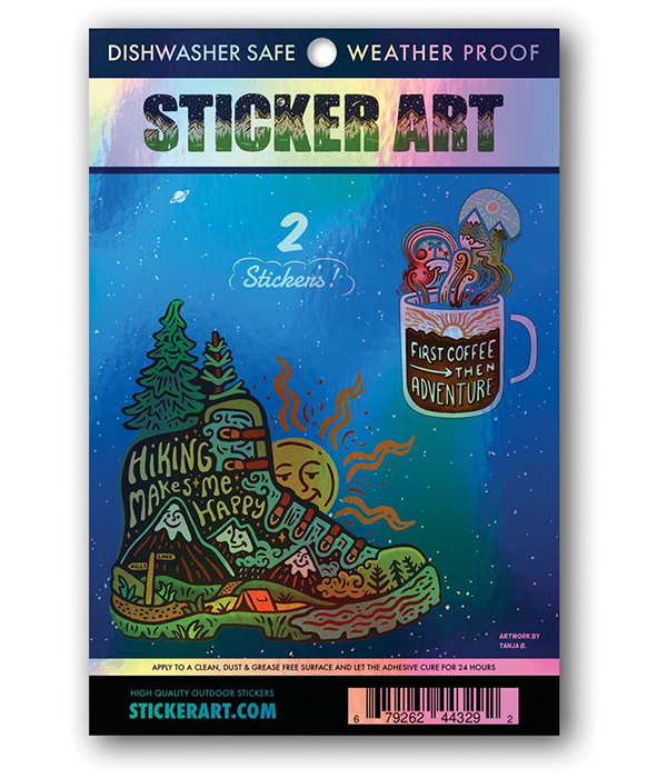 Sticker Art Hiking Makes Me Happy