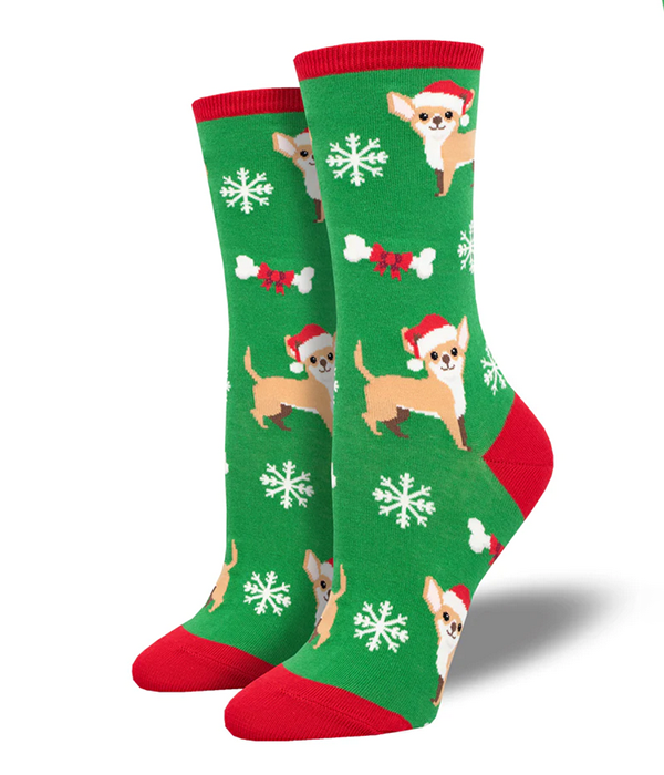 Womens Festive Chihuahua Sock