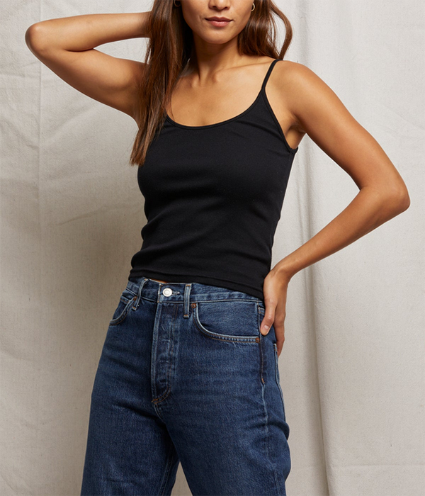 Womens Tiff Rib Group Spaghetti Tank