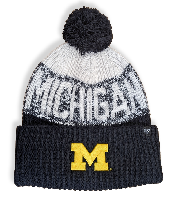 Unisex Michigan Wolverines Navy Bone Chill 47 Cuff Knit