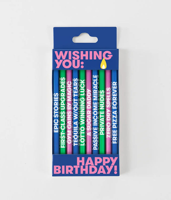 Wishing You: Cheeky Edition - Long Birthday Candles, 10 Pack
