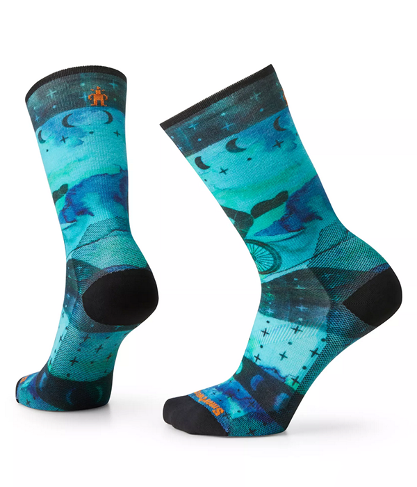 Womens Bike Zero Cushion Celestial Print Crew Socks