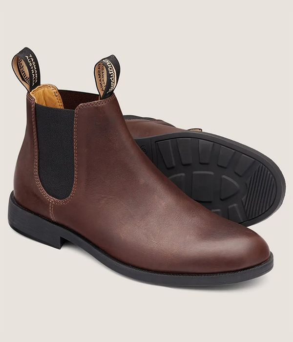 Mens Dress Ankle Boots - Chestnut Brown