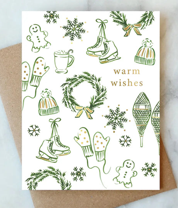 Snowflakes and Skates Holiday Card | Christmas Holiday Card
