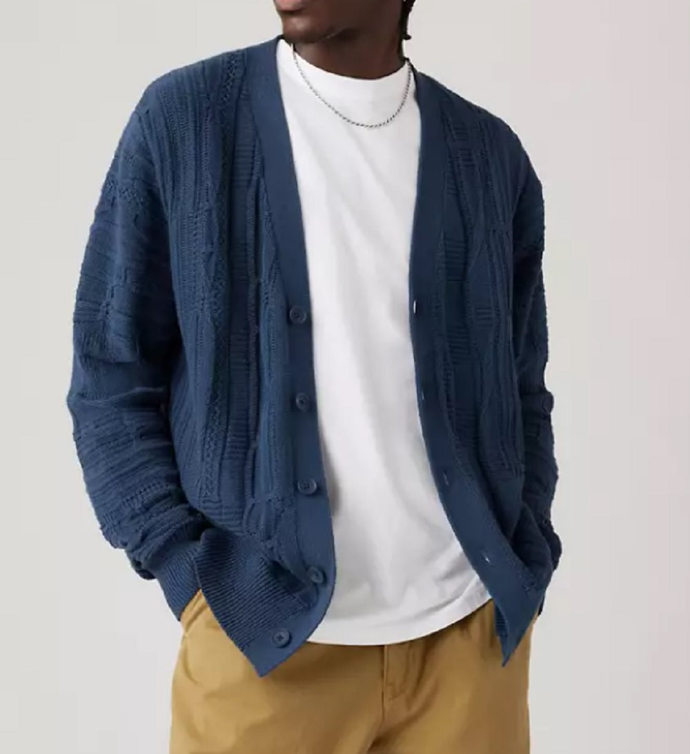 Mens Richmond Cardigan in Sargasso Sea