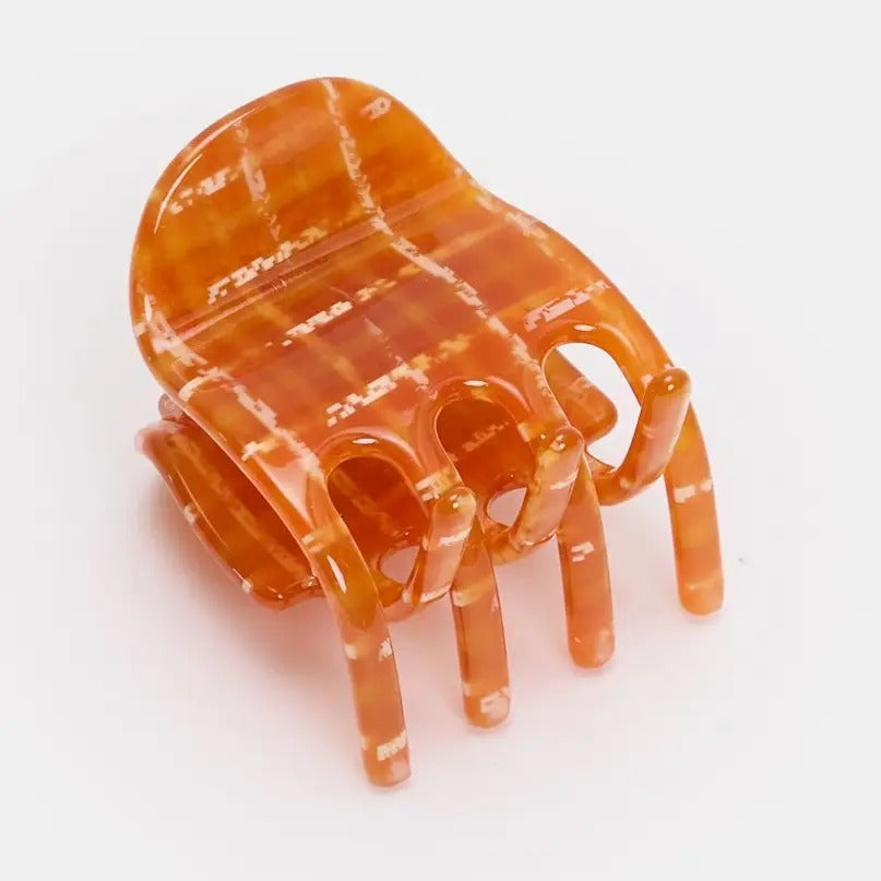 Womens Midi Ursa Claw in Caramel Plaid