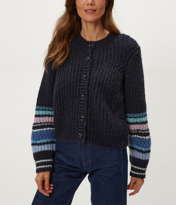 Womens Lumi Striped Crew Cardi