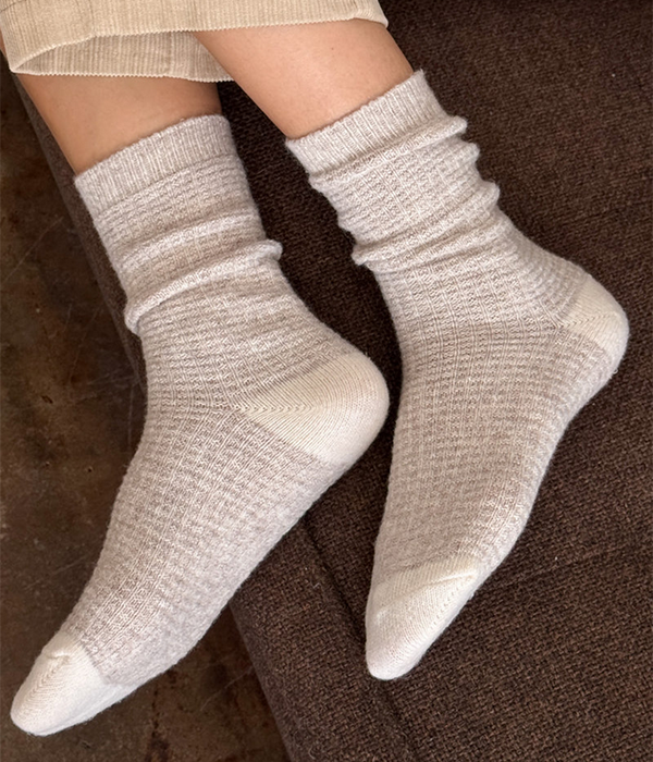 Womens Wool Waffled Socks
