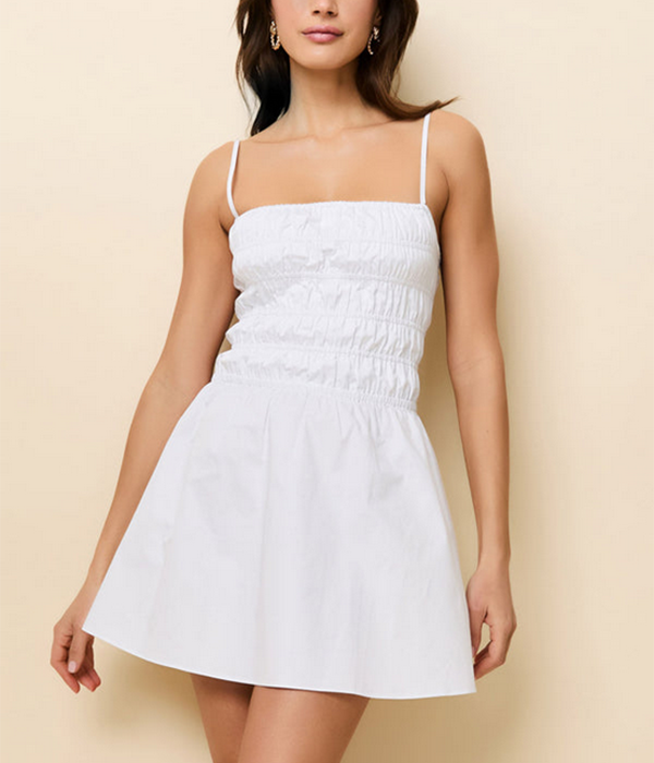 Womens Mini Delta Dress in Optic White