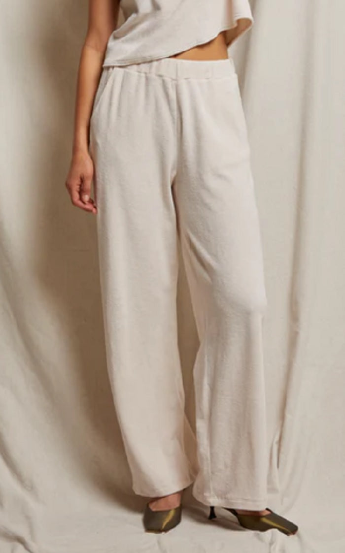 Womens Holly Velour Wide Leg Sweat Pant