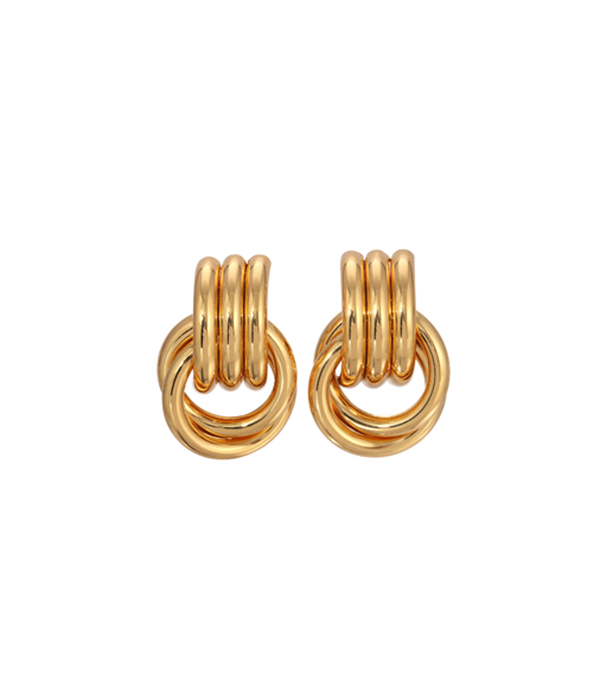 Womens Mini Knot Gold Earring