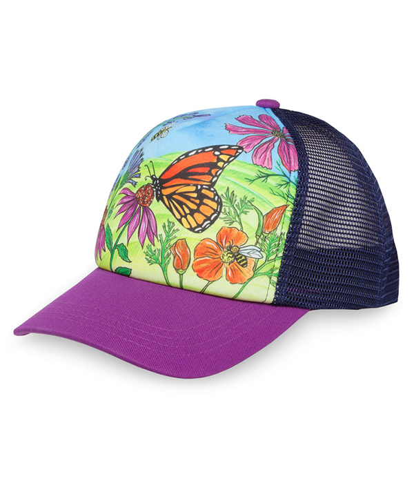 Kids Artist Series Trucker Cap in Butterfly and Bees