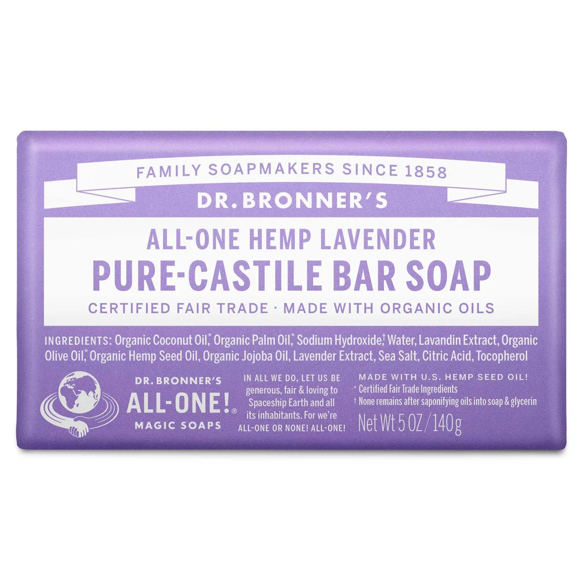 Dr Bronners Bar Soap (Lavender)