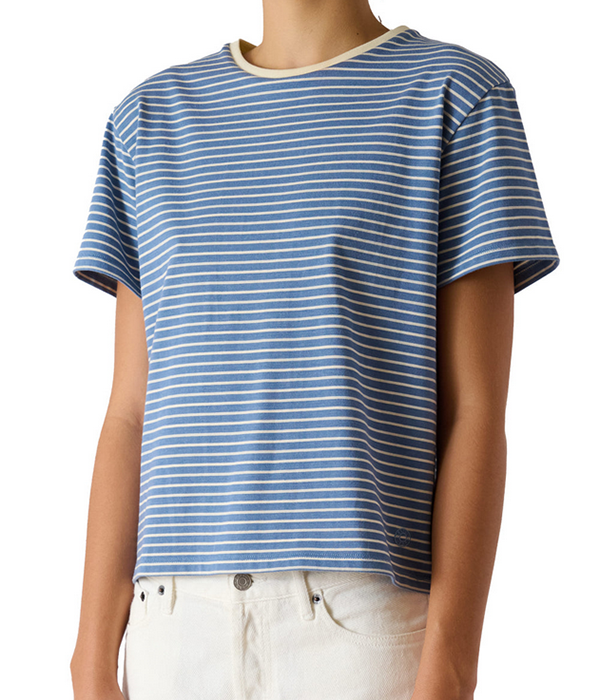 Womens Stripe Tee in Blue